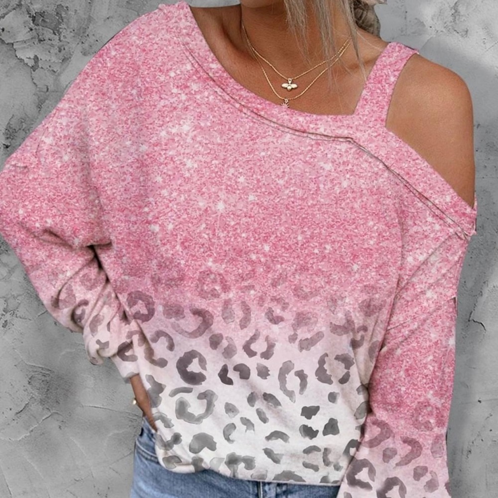 Pink Leo Top - XL
Features- Cold Shoulder, Long Sleeves and Leo Print